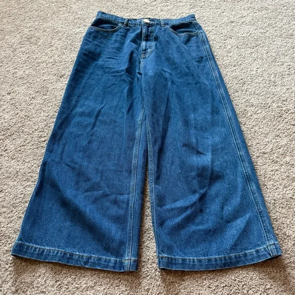 Whimsy + Row Flora Pant in Dark Denim Wide Leg Size 32 - Picture 3 of 6